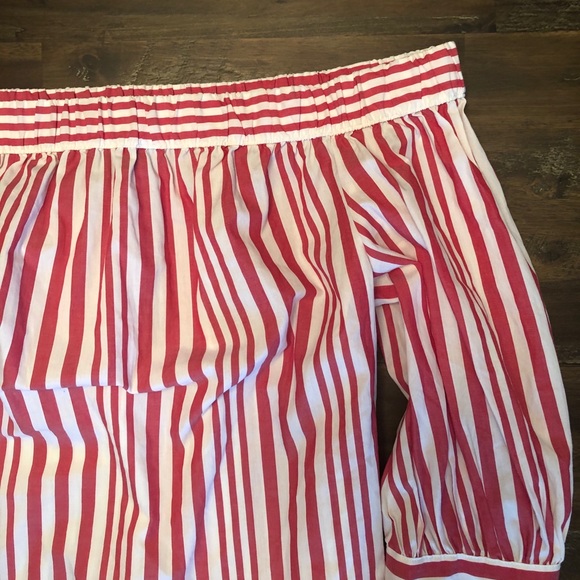 Who What Wear striped off shoulder top - Picture 3 of 7